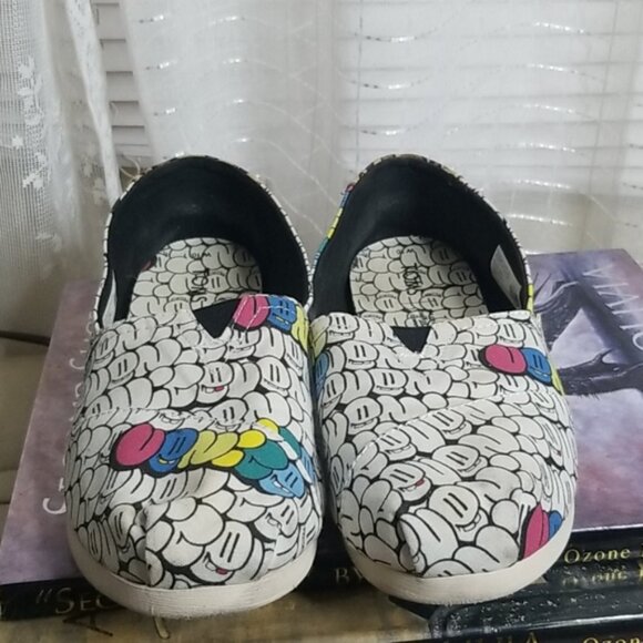 RARE Toms Mix Pattern Leopard Print & Bubble Graffiti Canvas Classic Shoes Sz10 - Picture 4 of 8